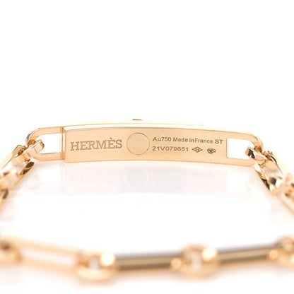 Hermes 18K Yellow Gold Diamond Pave PM Kelly Chaine Bracelet ST 3 of 4