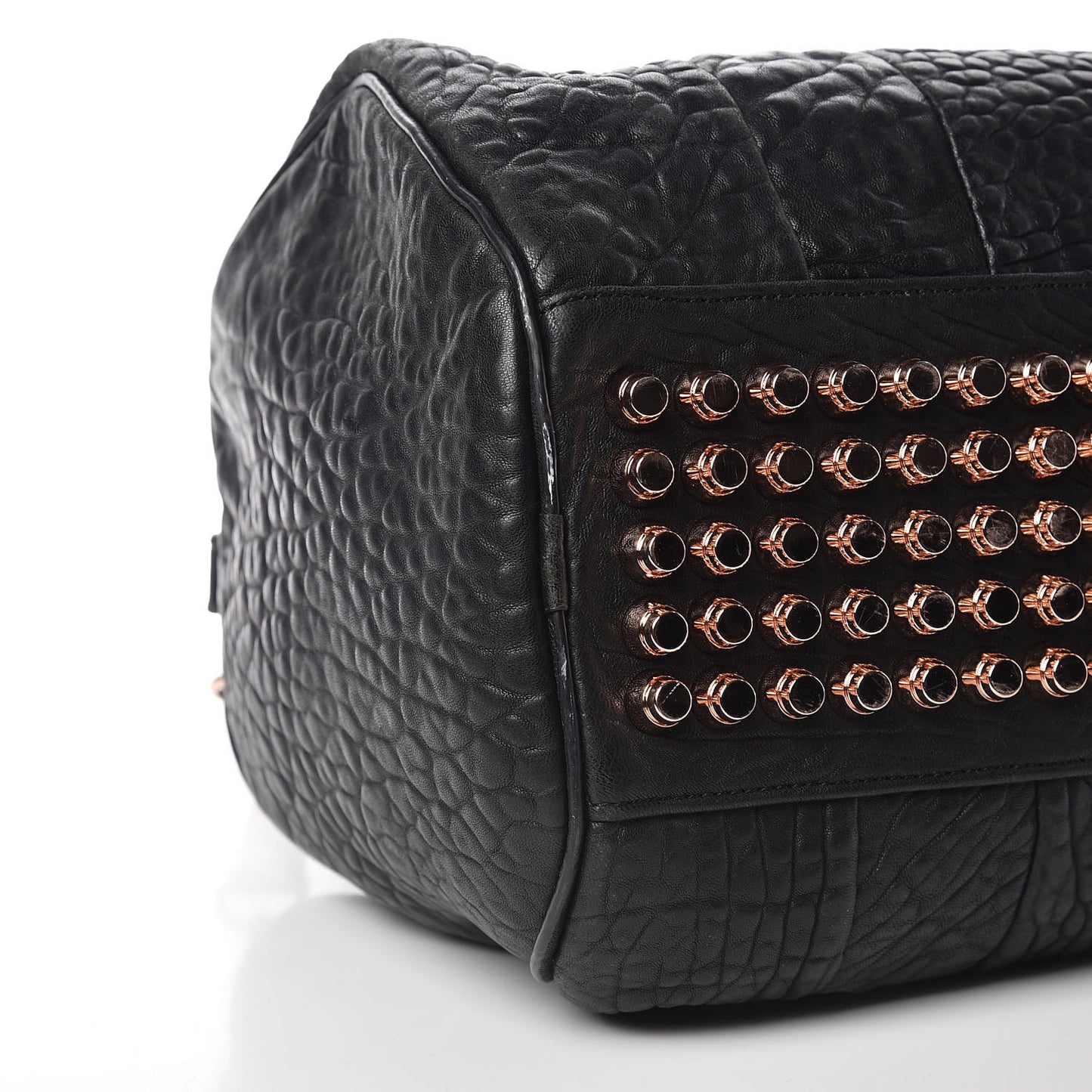Pebbled Lambskin Rocco Black Rose Gold Hardware