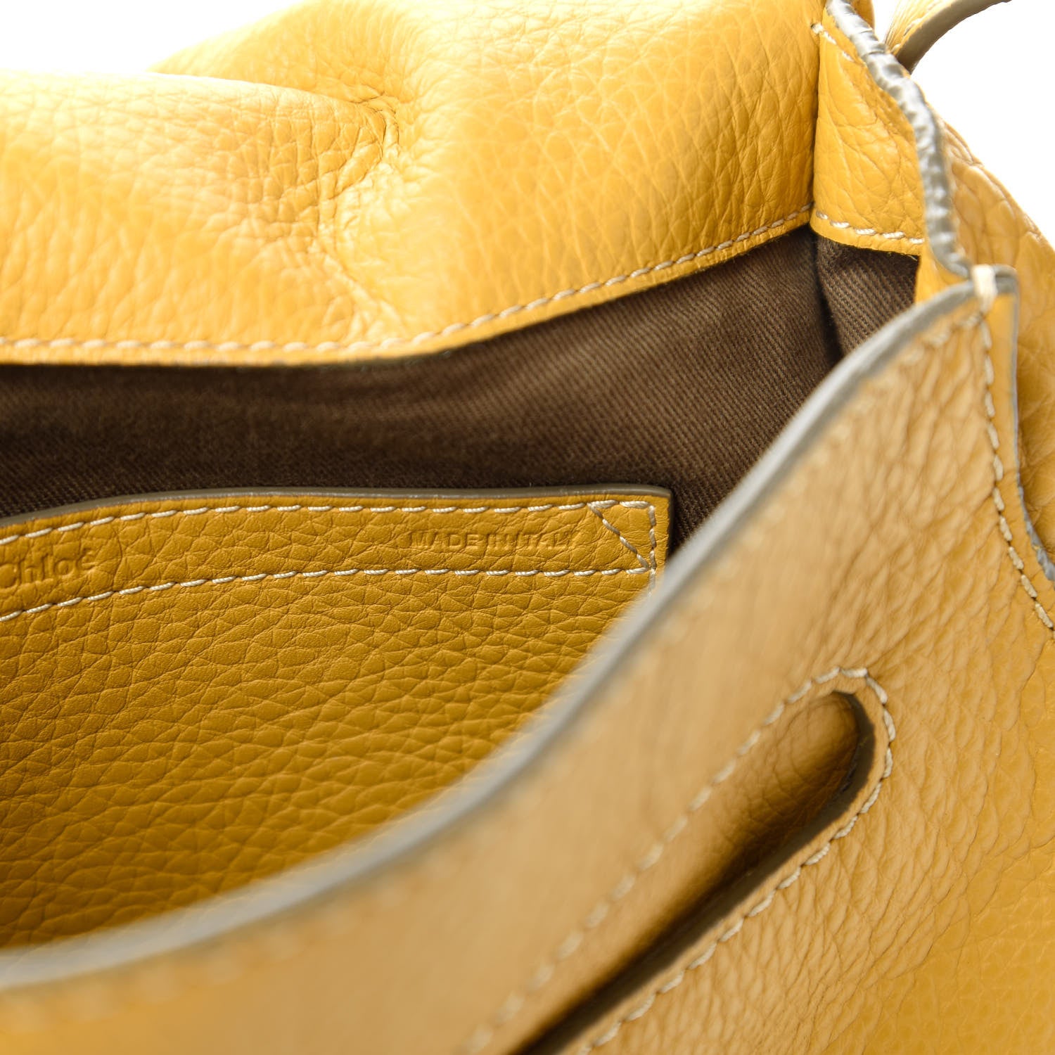 Chloe Calfskin Medium Marcie Round Crossbody Bag Curry Yellow 9 of 13