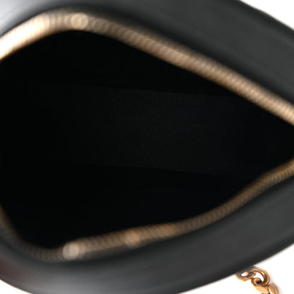 Saint Laurent Grain De Poudre Matelasse Chevron Quilted Round Vinyle Camera Bag Black 5 of 10