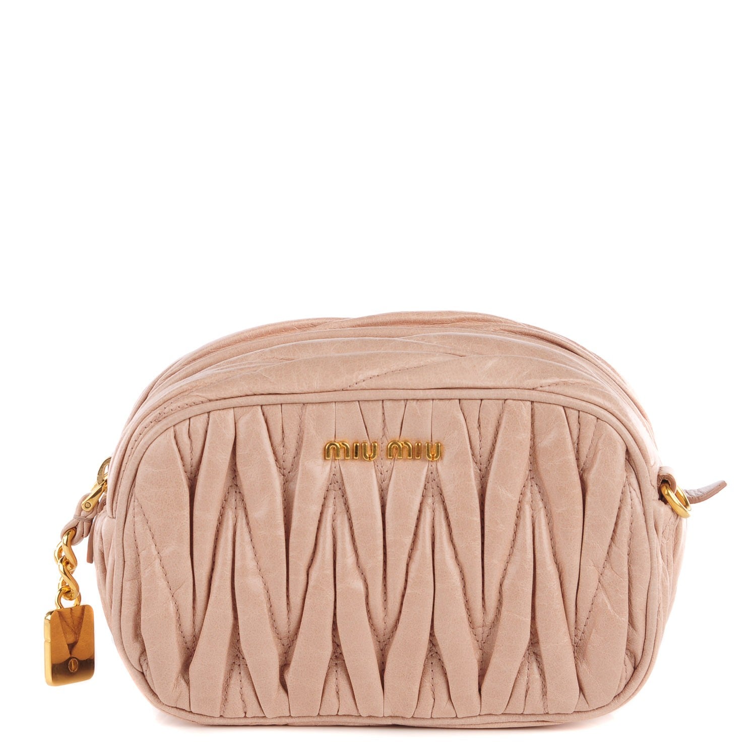 Miu Miu Leather Matelasse Lux Crossbody Cipria 1 of 10