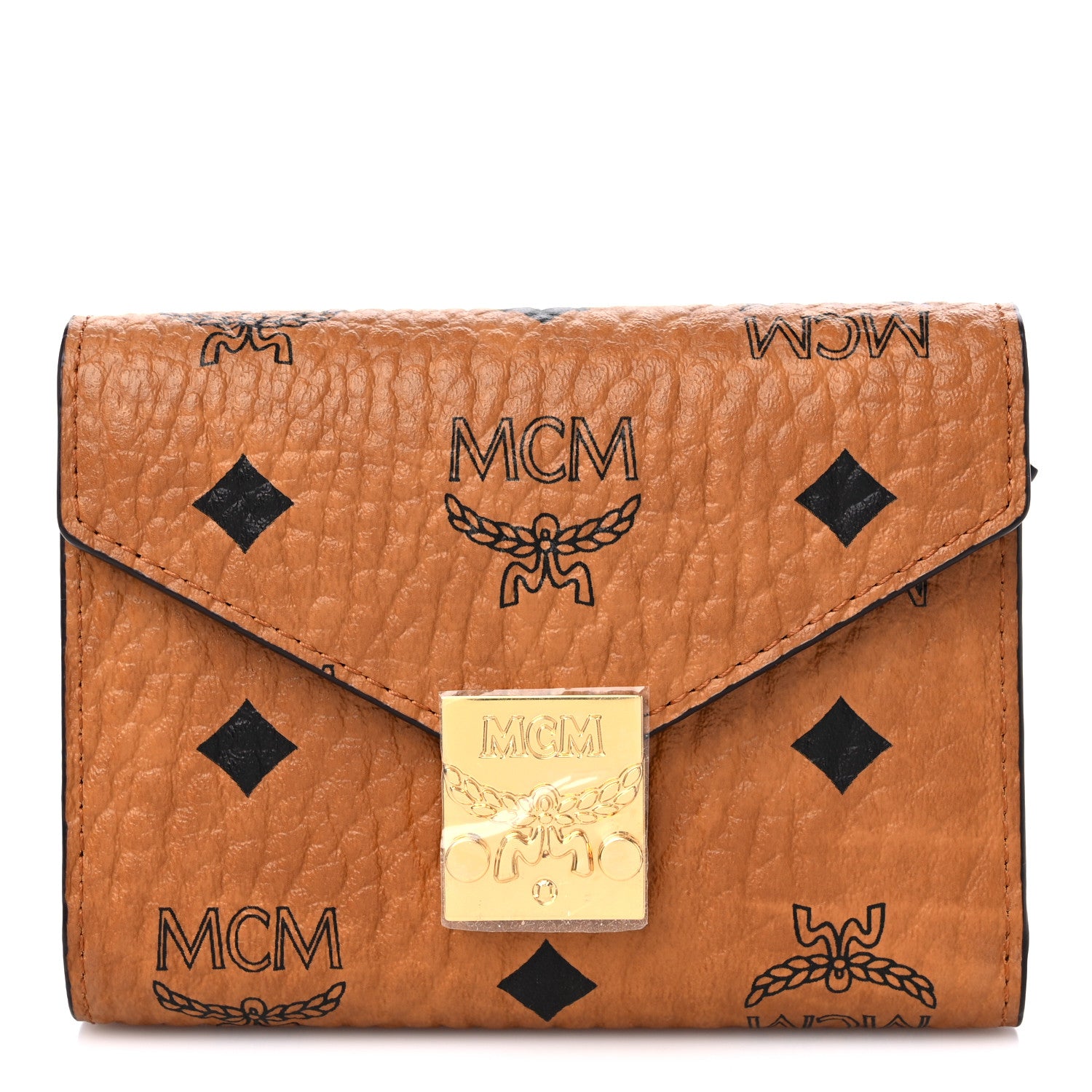 MCM Visetos Compact Wallet Cognac 1 of 8