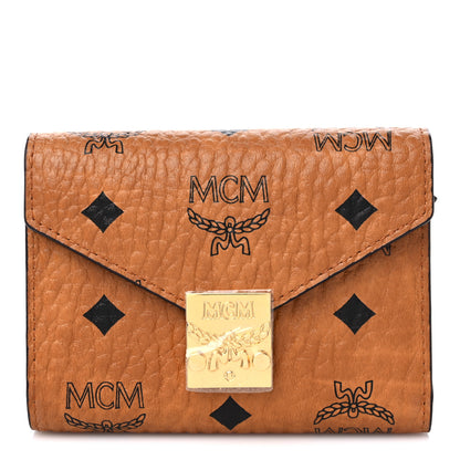 MCM Visetos Compact Wallet Cognac 1 of 8