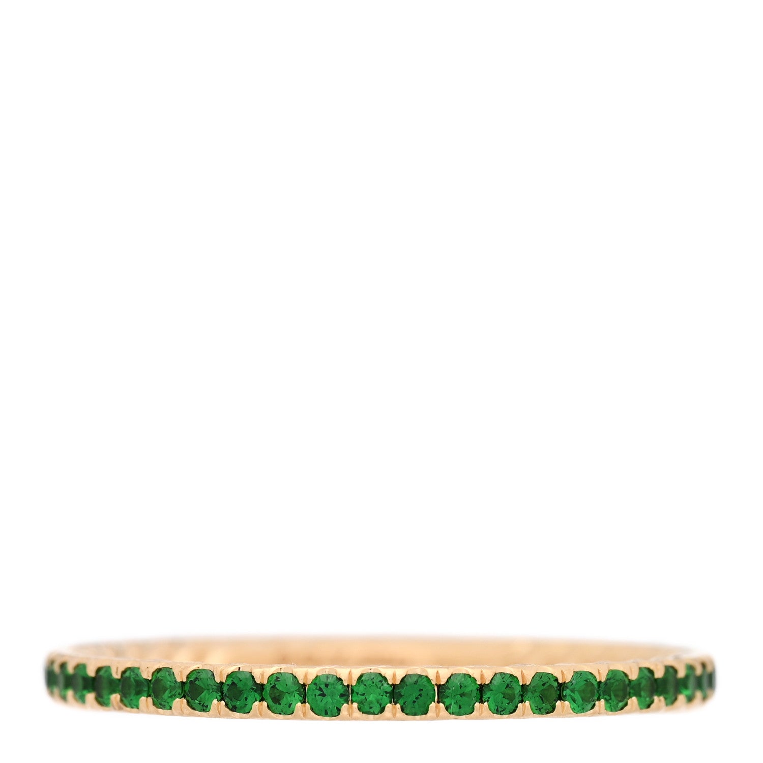 David Yurman 18K Yellow Gold Tsavorite 1.85mm Eden Eternity Band Ring 67 11.75 1 of 4