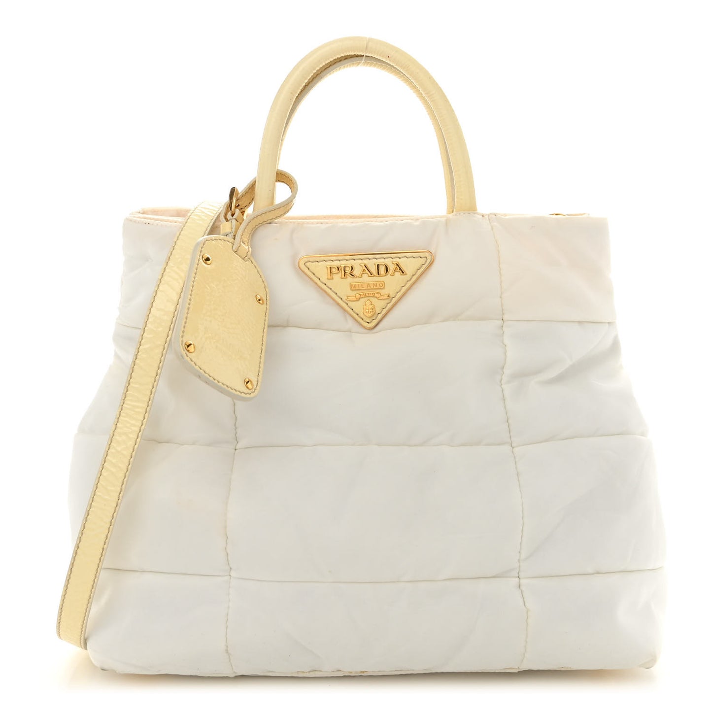 Crispy Nylon Shopping Tote Bianco