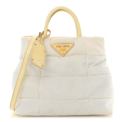 Prada Crispy Nylon Shopping Tote Bianco 1 of 12