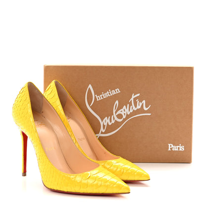 Christian Louboutin Snakeskin Crystal Decollete 554 100 Pumps 37 Sun 9 of 9
