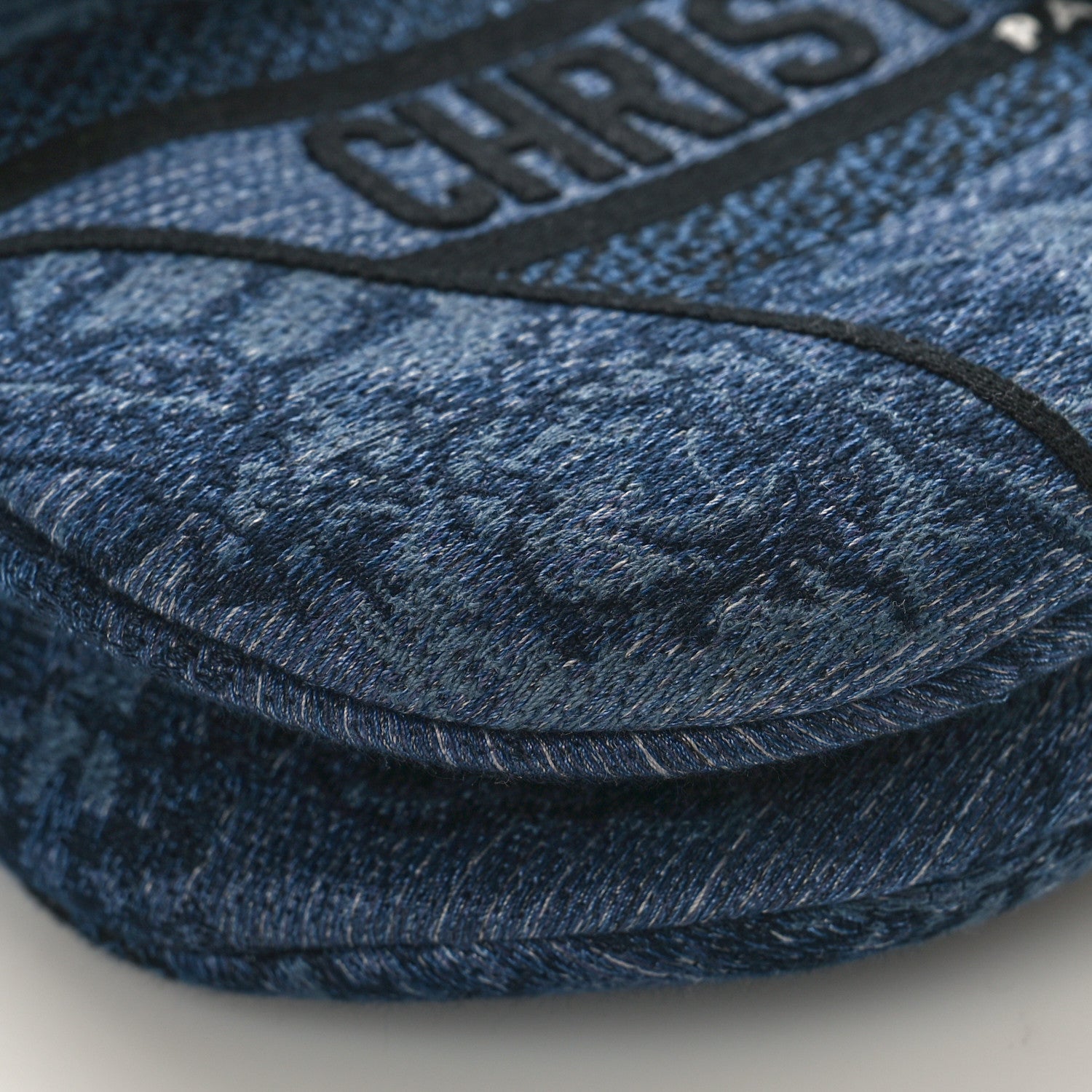 Christian Dior Denim Flowers Embroidered Saddle Bag Blue 7 of 7