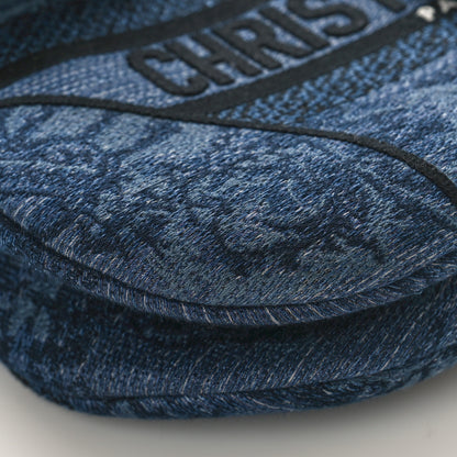Christian Dior Denim Flowers Embroidered Saddle Bag Blue 7 of 7