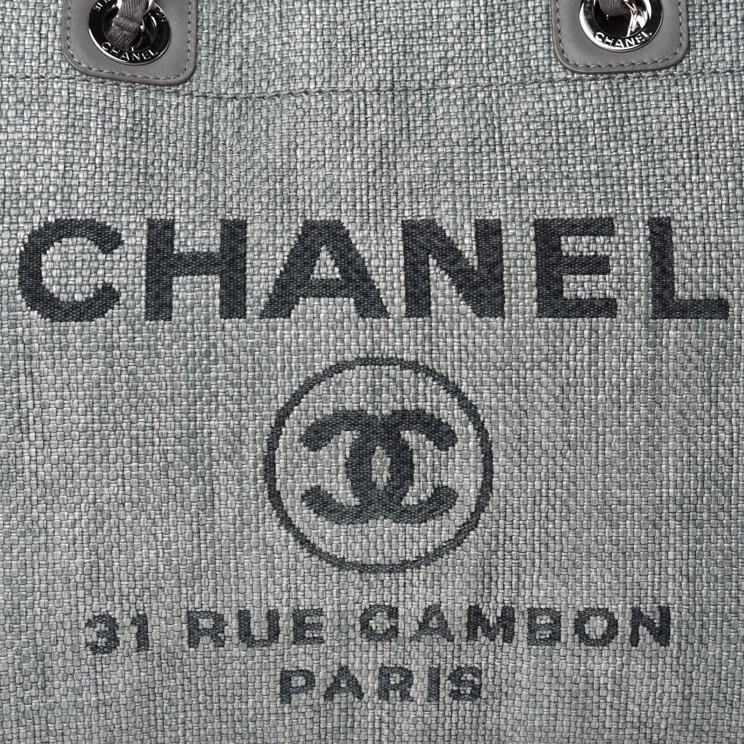 Chanel Woven Straw Raffia Small Deauville Tote Grey 10 of 10