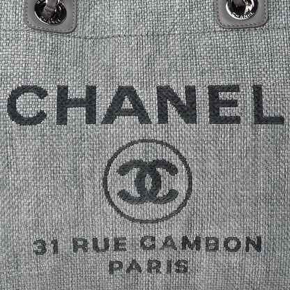 Chanel Woven Straw Raffia Small Deauville Tote Grey 10 of 10