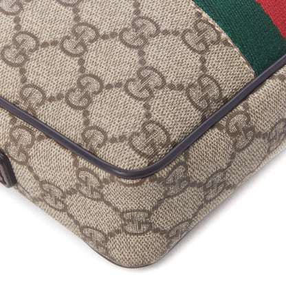 Gucci GG Supreme Monogram Canvas Web Shoulder Bag Brown 5 of 8