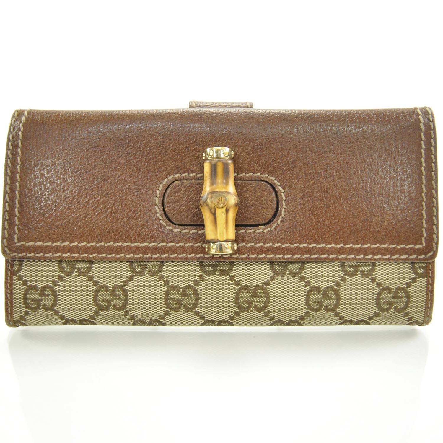 Gucci Monogram Bamboo Continental Wallet 1 of 8