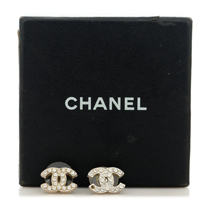 Chanel Crystal CC Earrings Silver 5 of 5