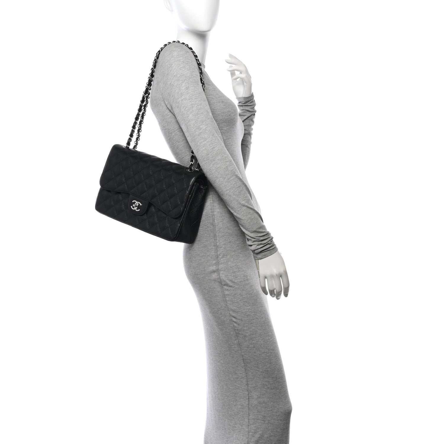 Chanel Caviar Quilted Jumbo Double Flap Black 2 of 11