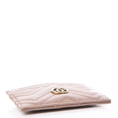 Gucci Calfskin Matelasse GG Marmont Card Holder Porcelain Rose 4 of 7