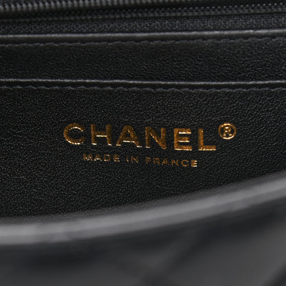 Chanel Lambskin Quilted Mini Top Handle Rectangular Flap Black 5 of 9