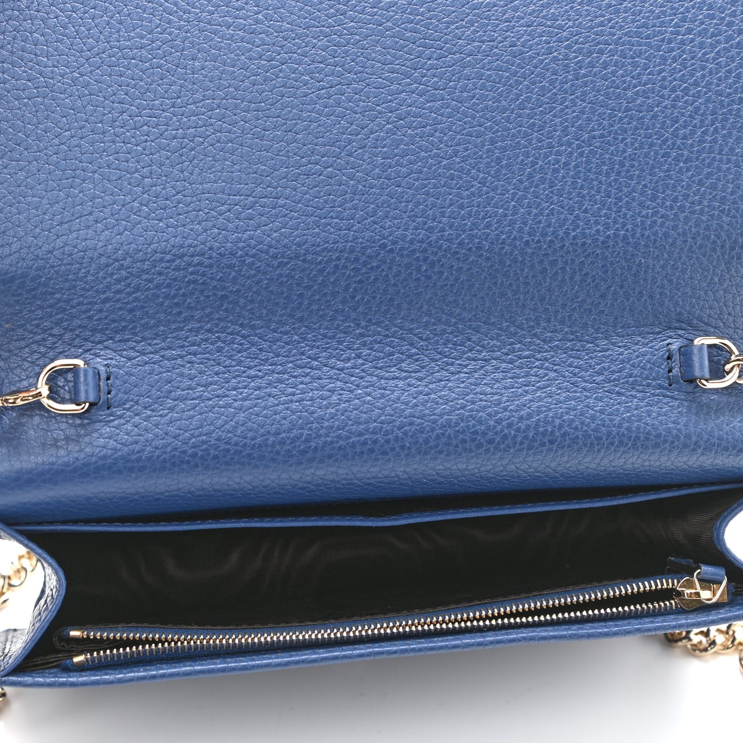 Pebbled Calfskin Soho Wallet on Chain Caspian