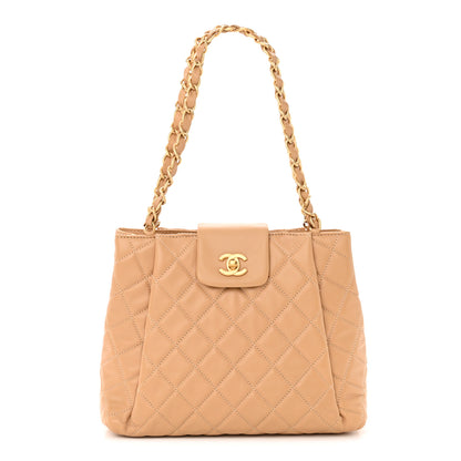 Chanel Lambskin Quilted CC Tote Beige 1 of 13