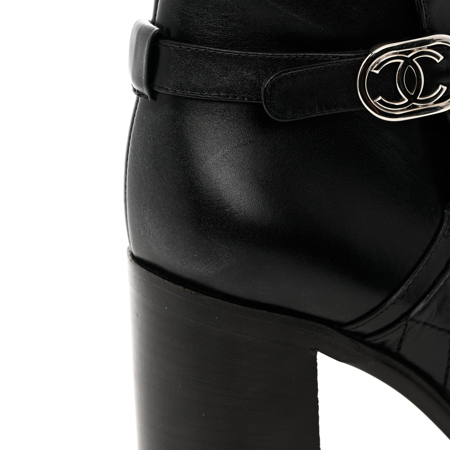 Chanel Calfskin Quilted Cap Toe Boots 40 Black Brown 9 of 11