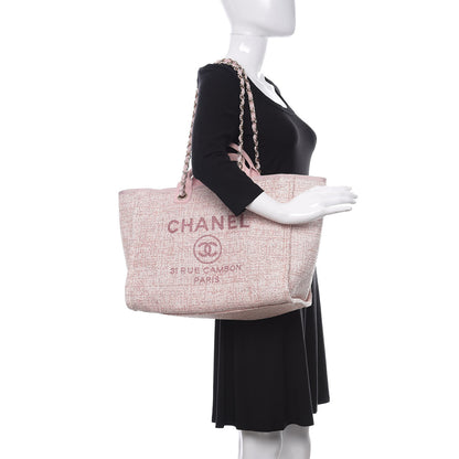 Chanel Straw Lurex Medium Deauville Tote Pink 2 of 10