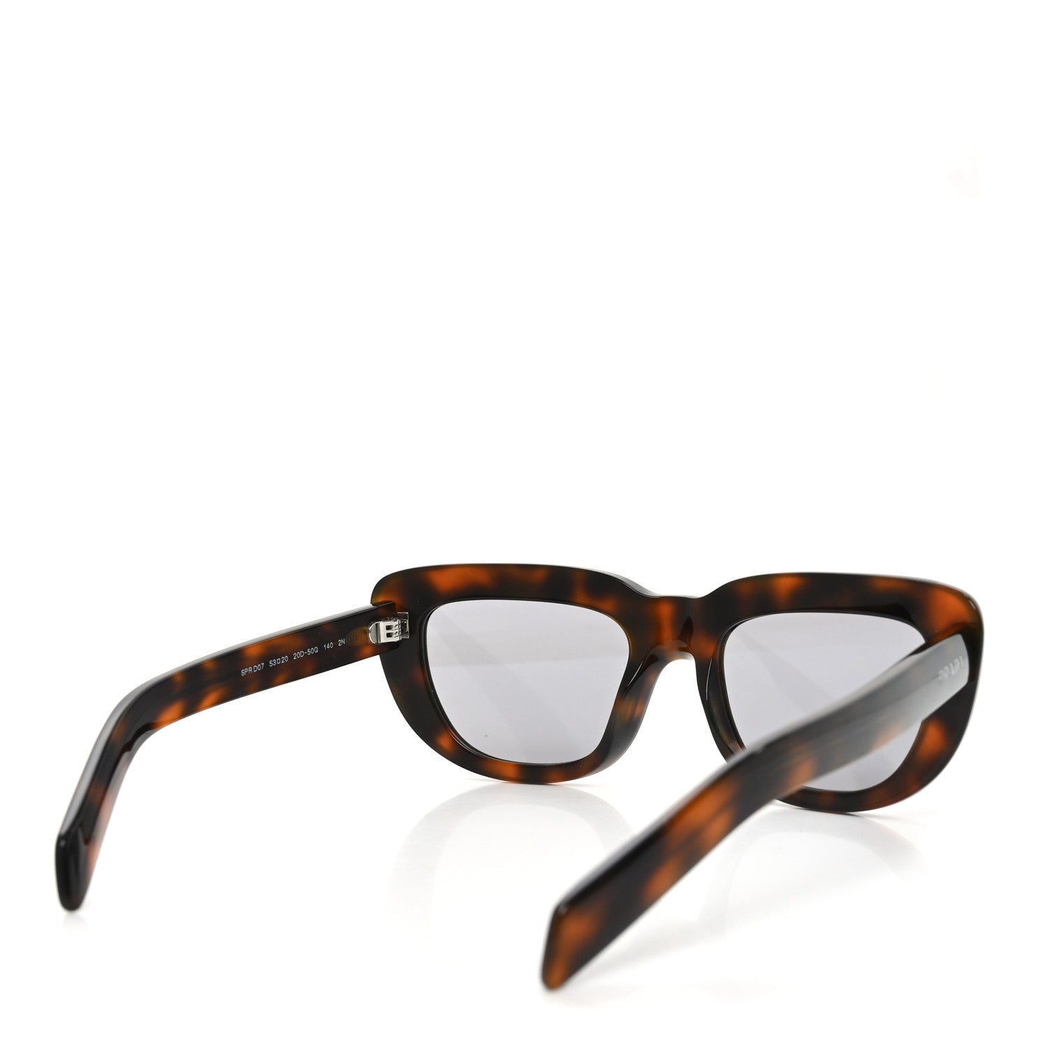 Prada Acetate Shadowplay Rectangular Sunglasses SPR D07 Juniper Tortoise 4 of 7