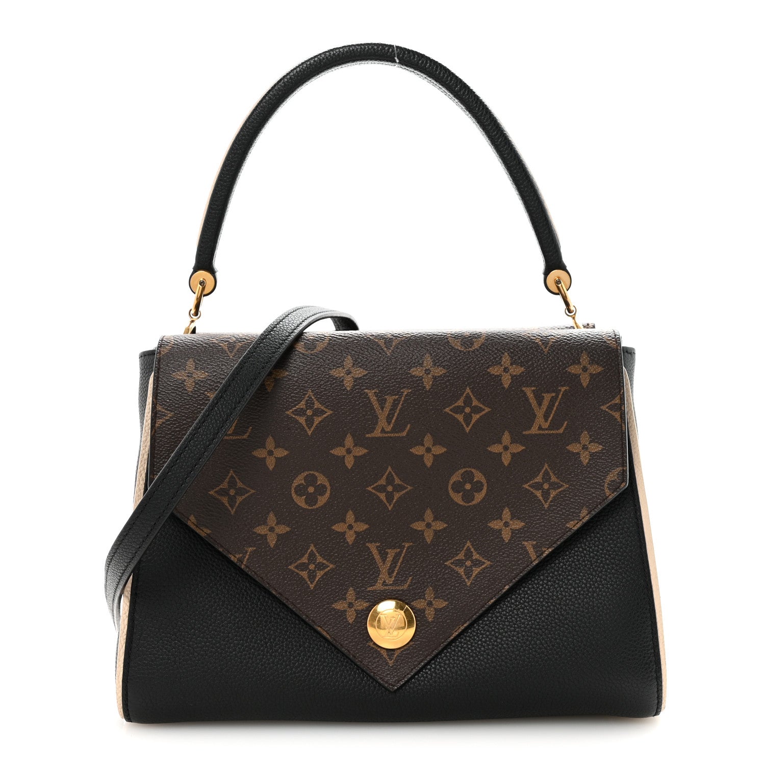 Louis Vuitton Grained Calfskin Monogram Double V Black 1 of 9