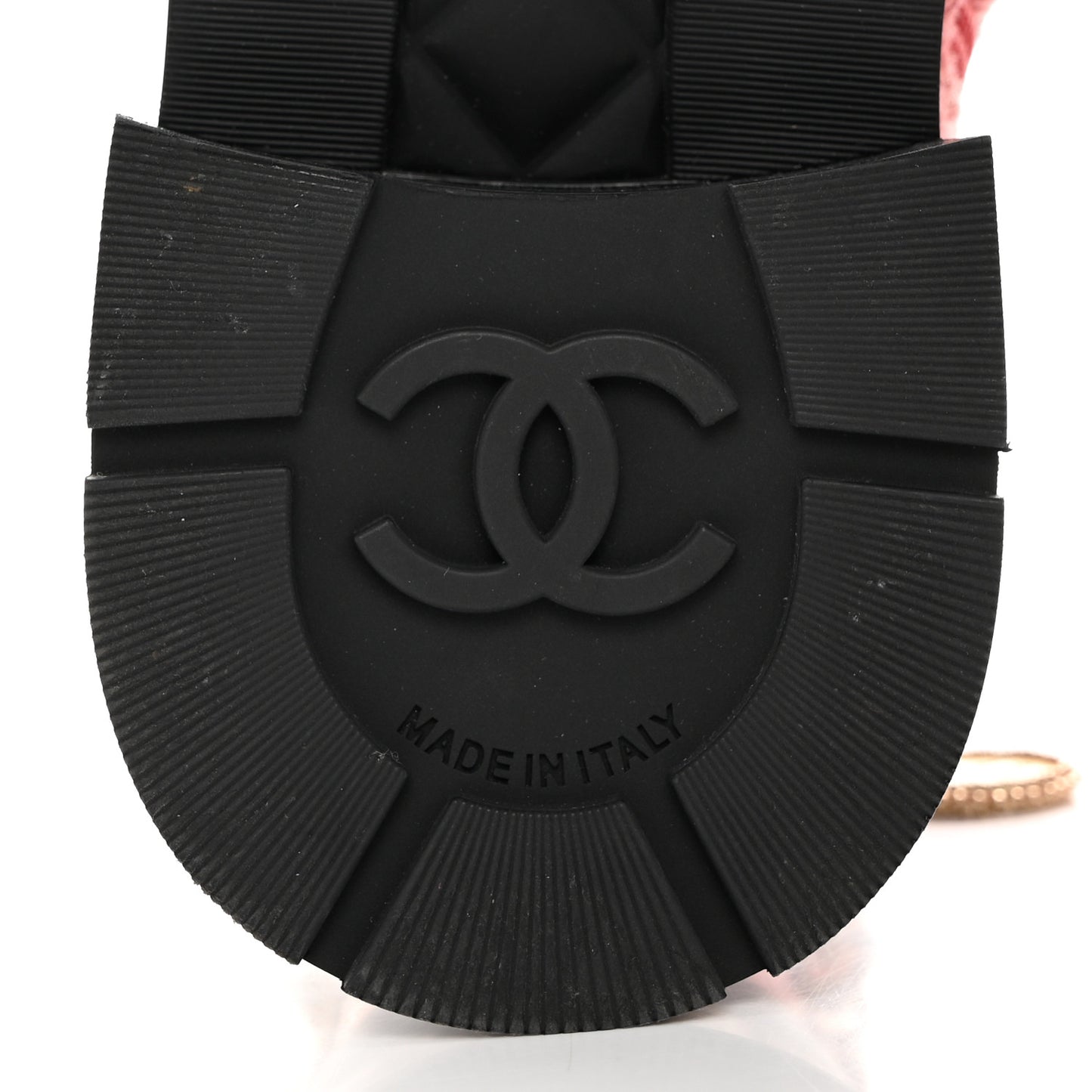 Wool Tweed Calfskin Chain Lace Up Combat Boots 37 Pink Black