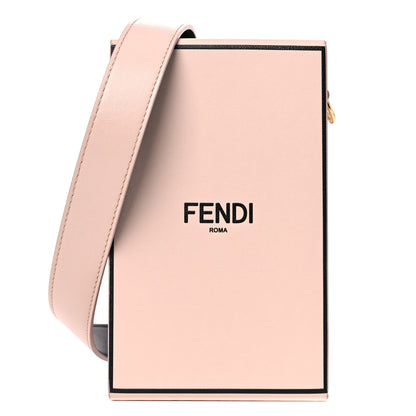 Fendi Vitello Fluffy Logo Vertical Box Rosa Quarzo Black 1 of 11