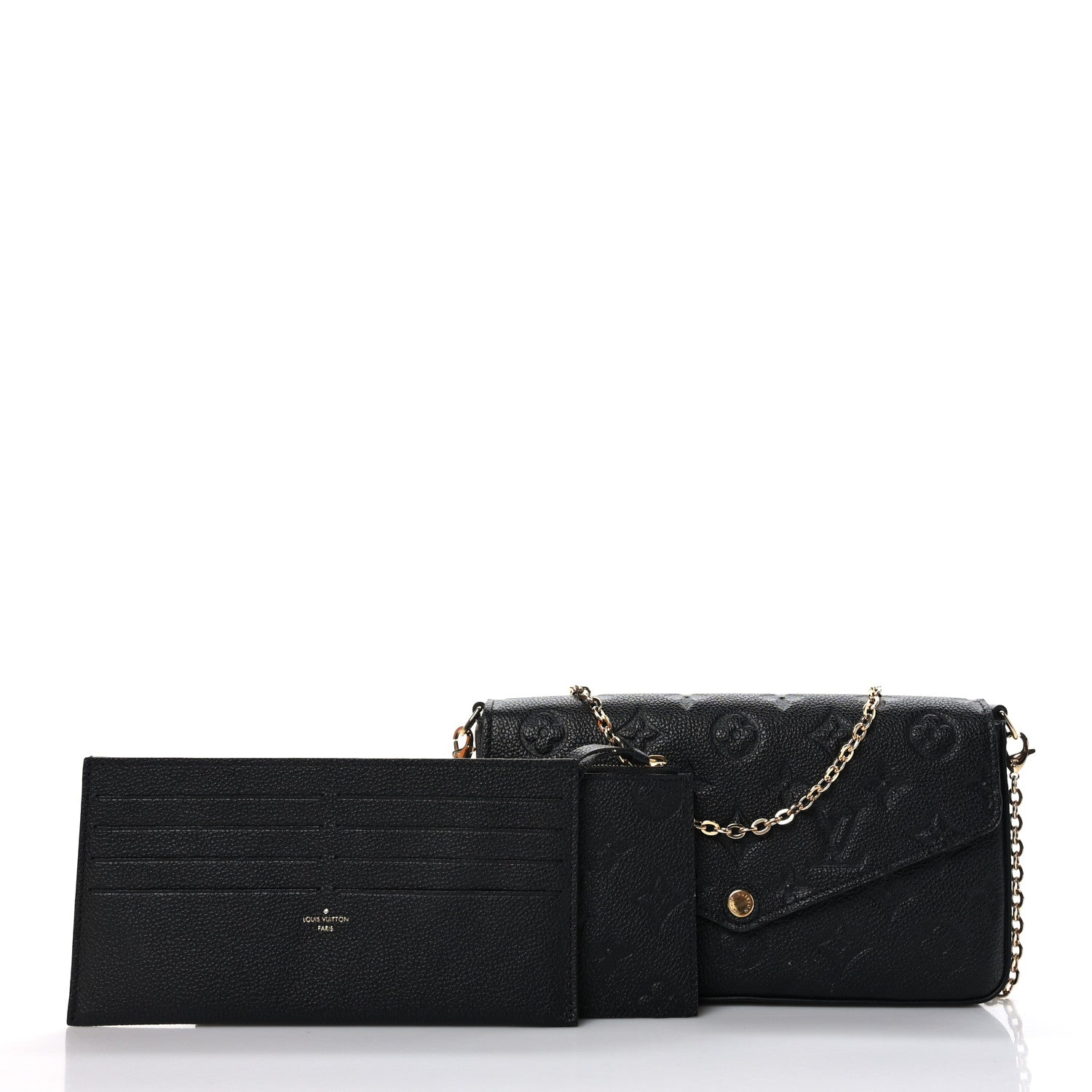 Louis Vuitton Empreinte Pochette Felicie Chain Wallet Black 1 of 9