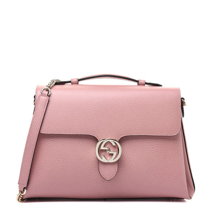 Gucci Dollar Calfskin Interlocking G Top Handle Shoulder Bag Soft Pink 1 of 16