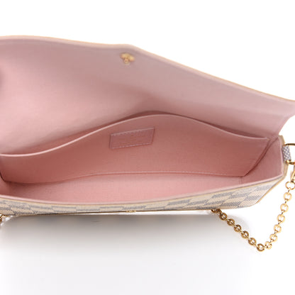 Louis Vuitton Damier Azur Pochette Felicie Chain Wallet Rose Ballerine 5 of 11