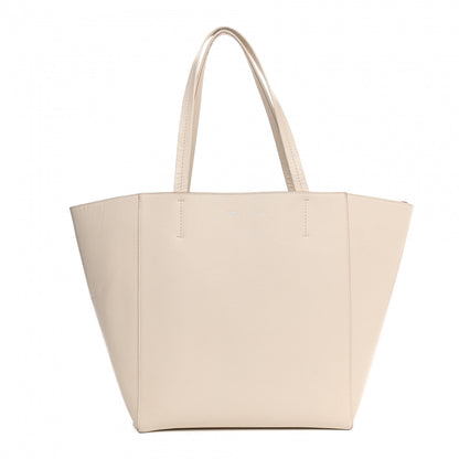 Celine Grained Calfskin Medium Horizontal Cabas Phantom White 1 of 17
