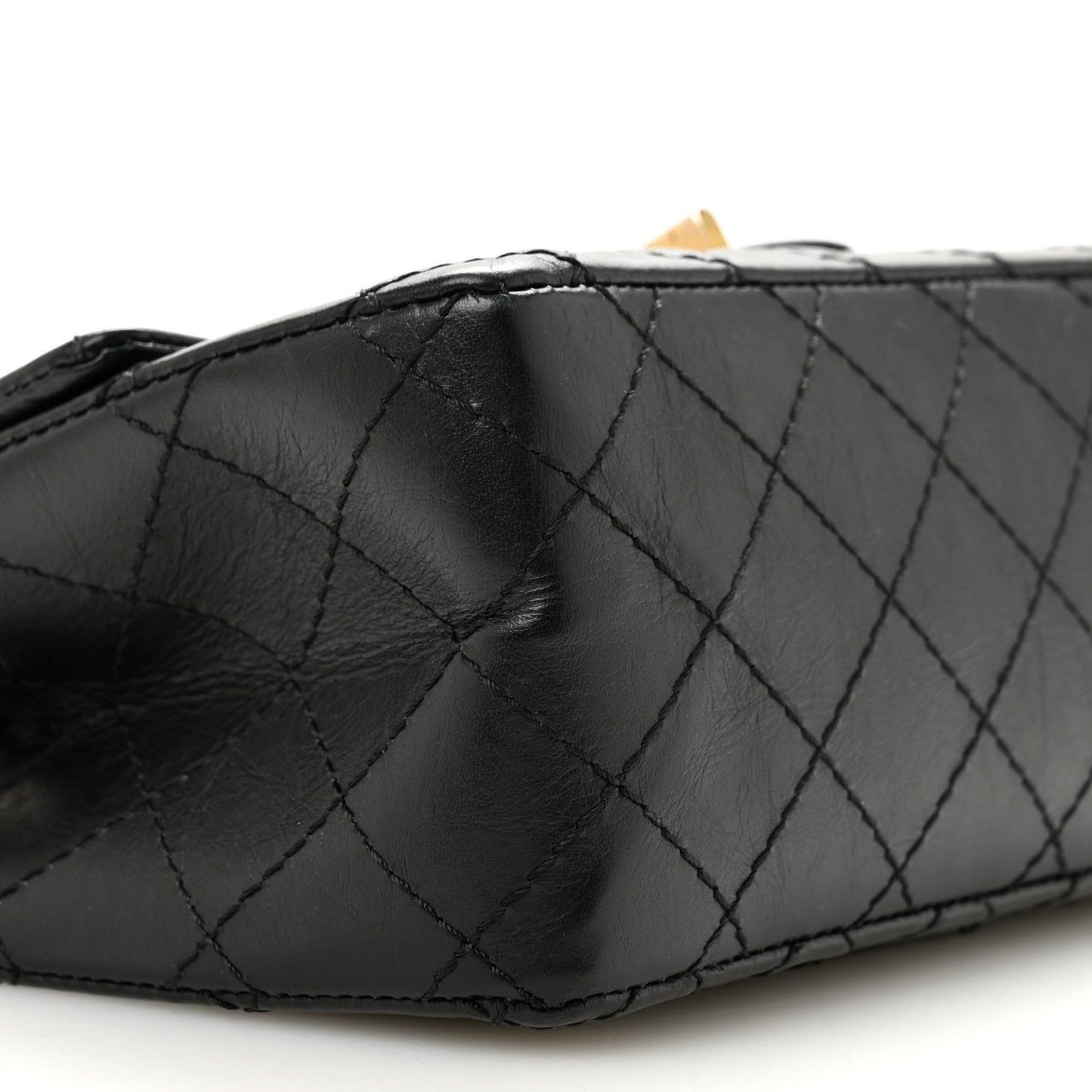Aged Calfskin Quilted 2.55 Reissue Mini Flap Black