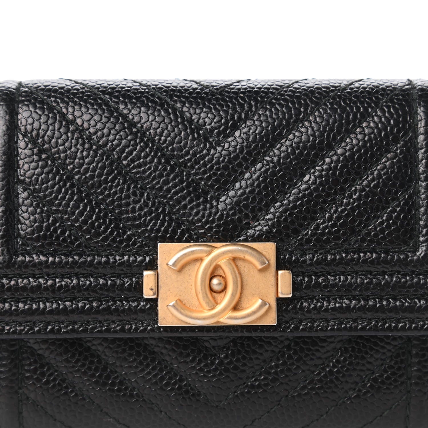 Chanel Caviar Quilted Boy Flap Card Holder Black 11 of 12