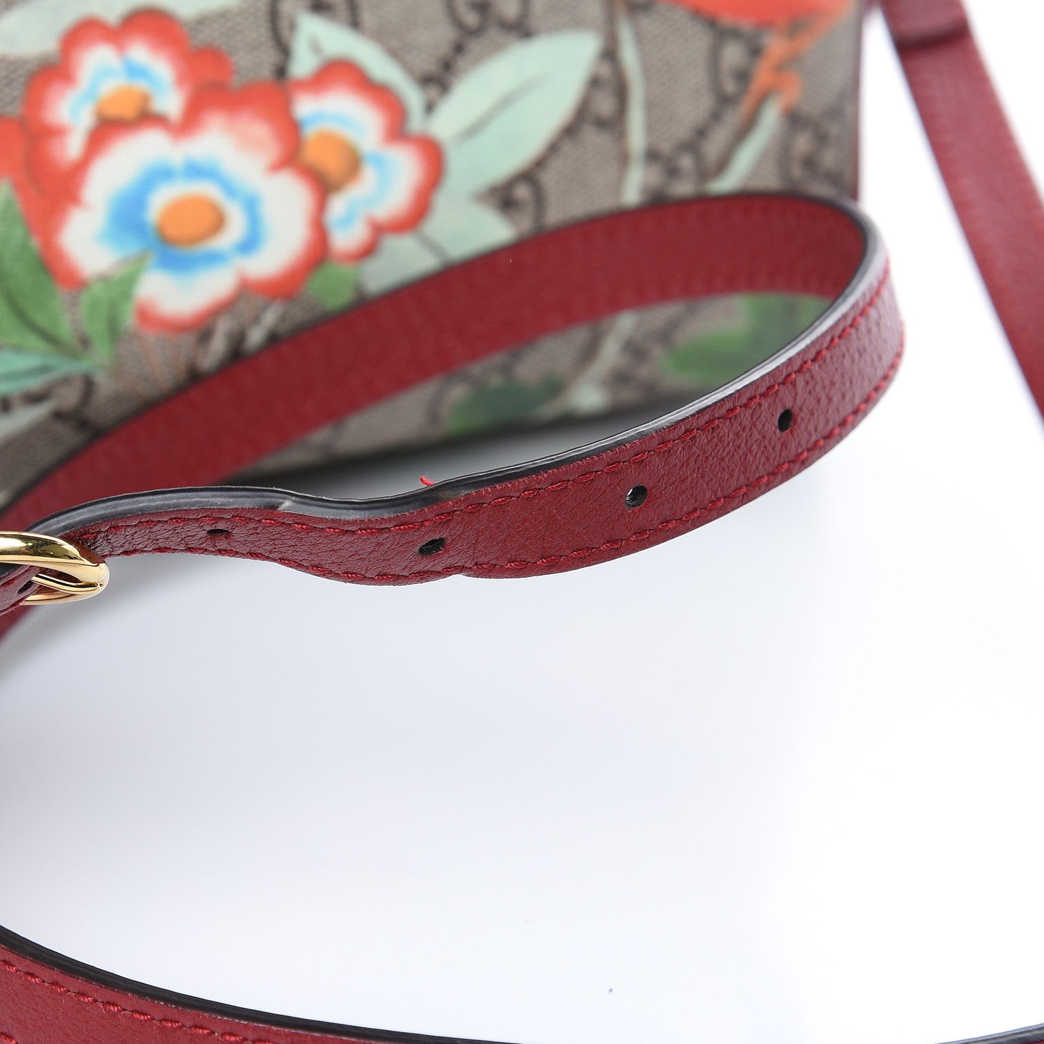 Gucci GG Supreme Monogram Tian Small Boston Beige Multicolor Red 13 of 13