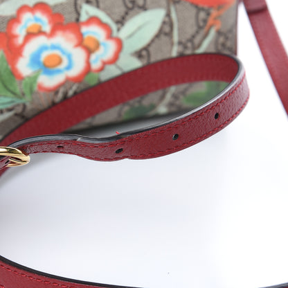 Gucci GG Supreme Monogram Tian Small Boston Beige Multicolor Red 13 of 13