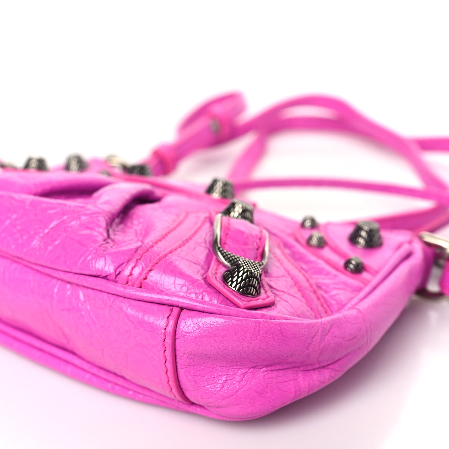 Balenciaga Agneau Arena Le Cagole Mini Purse With Chain Lipstick Pink 9 of 9