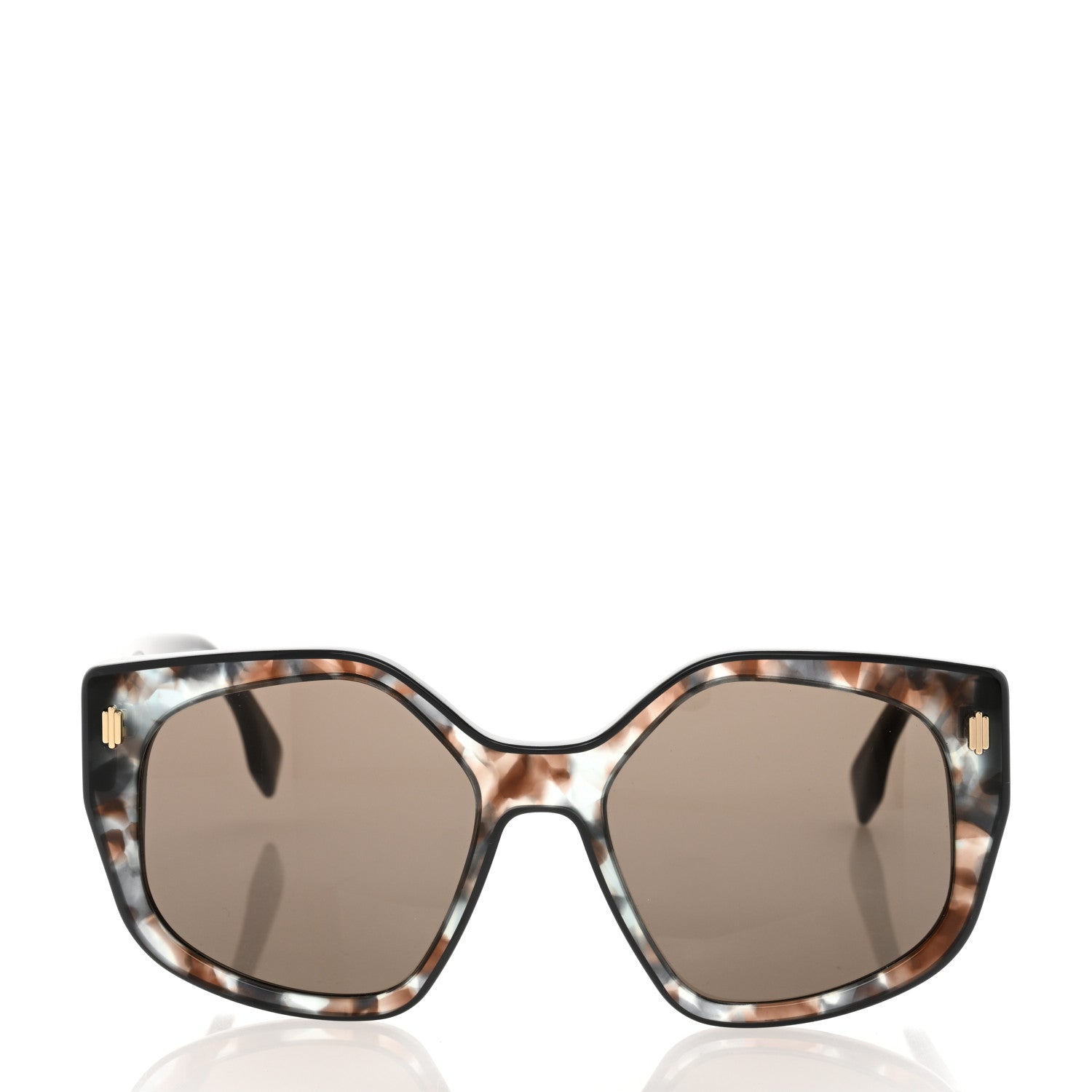 Fendi Acetate Fendi Butterfly Sunglasses FE40017I Shiny Acqua Grey Havana Dark Brown 2 of 8