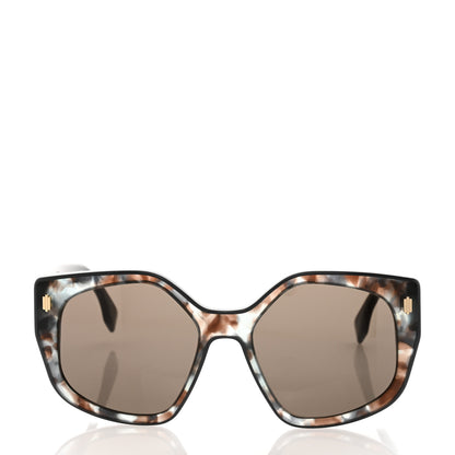 Fendi Acetate Fendi Butterfly Sunglasses FE40017I Shiny Acqua Grey Havana Dark Brown 2 of 8