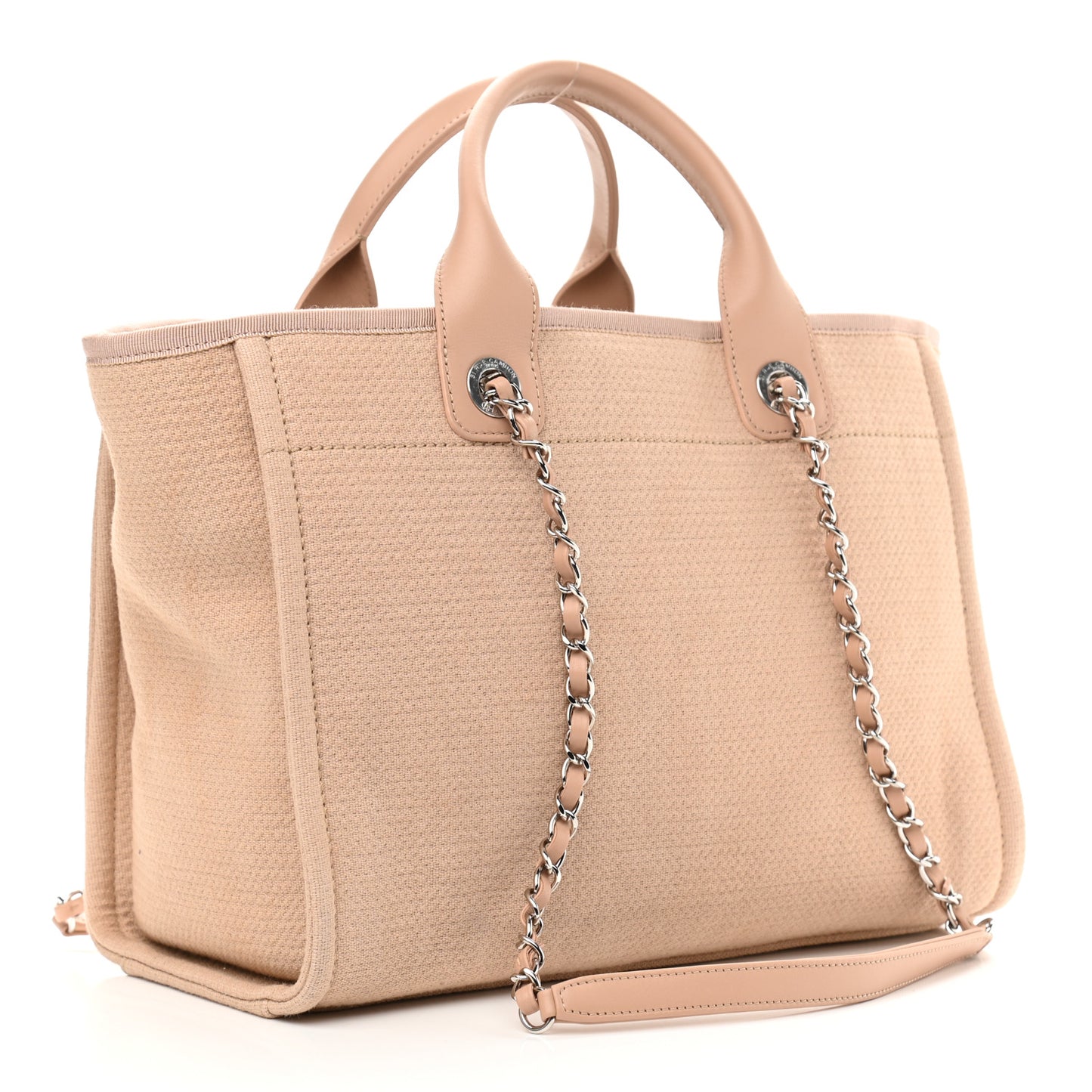 Mixed Fibers Small Deauville Tote Beige