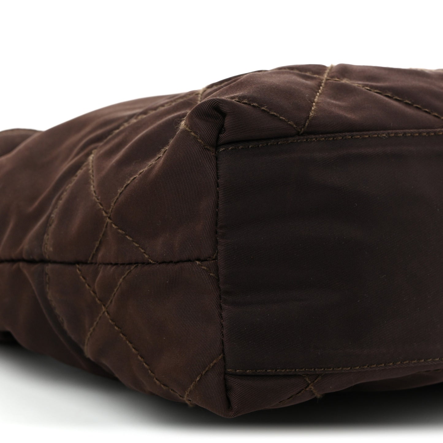 Nylon Tessuto Impuntu Quilted Shoulder Bag Corniola