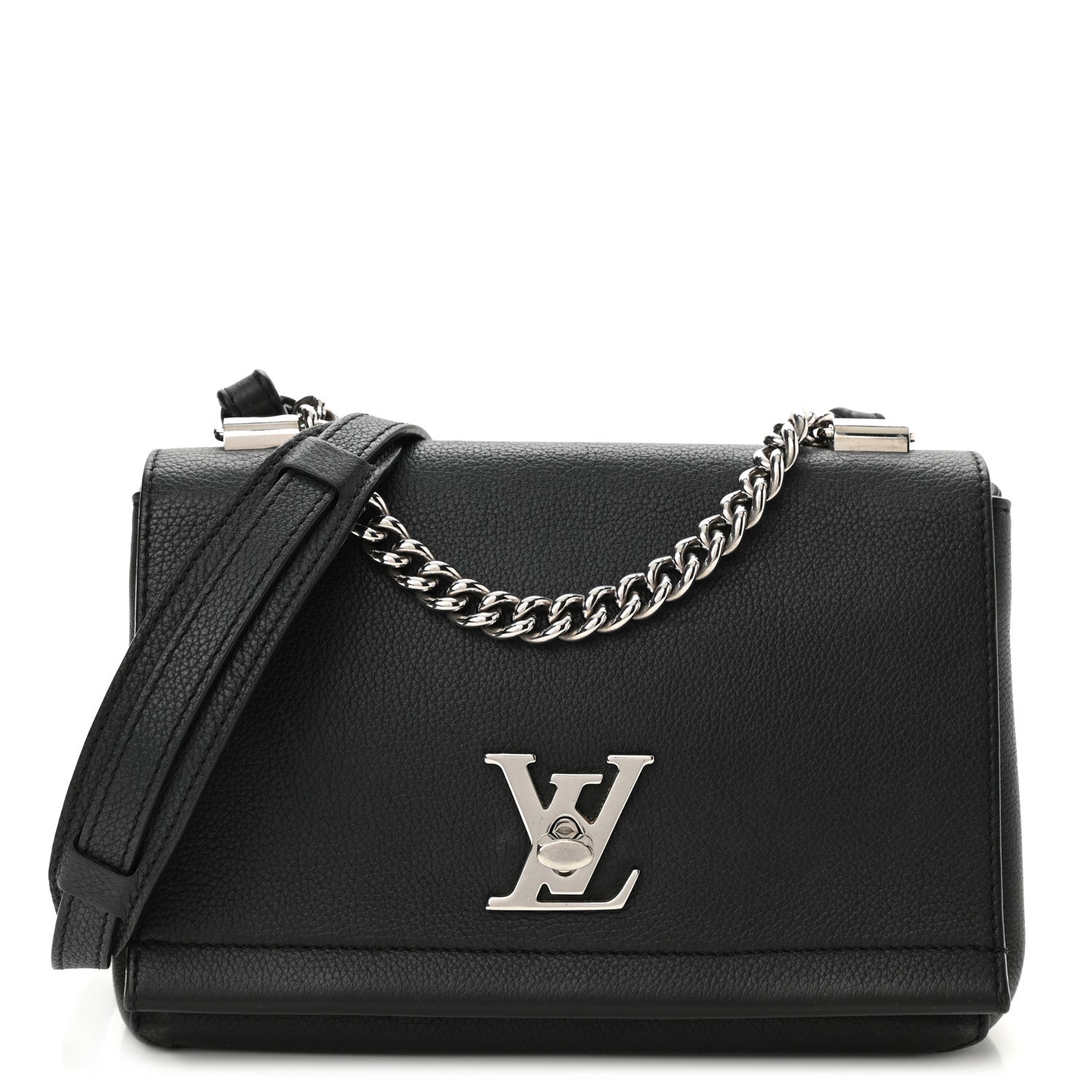 Louis Vuitton Calfskin Lockme II Chain Bag BB Black 1 of 9