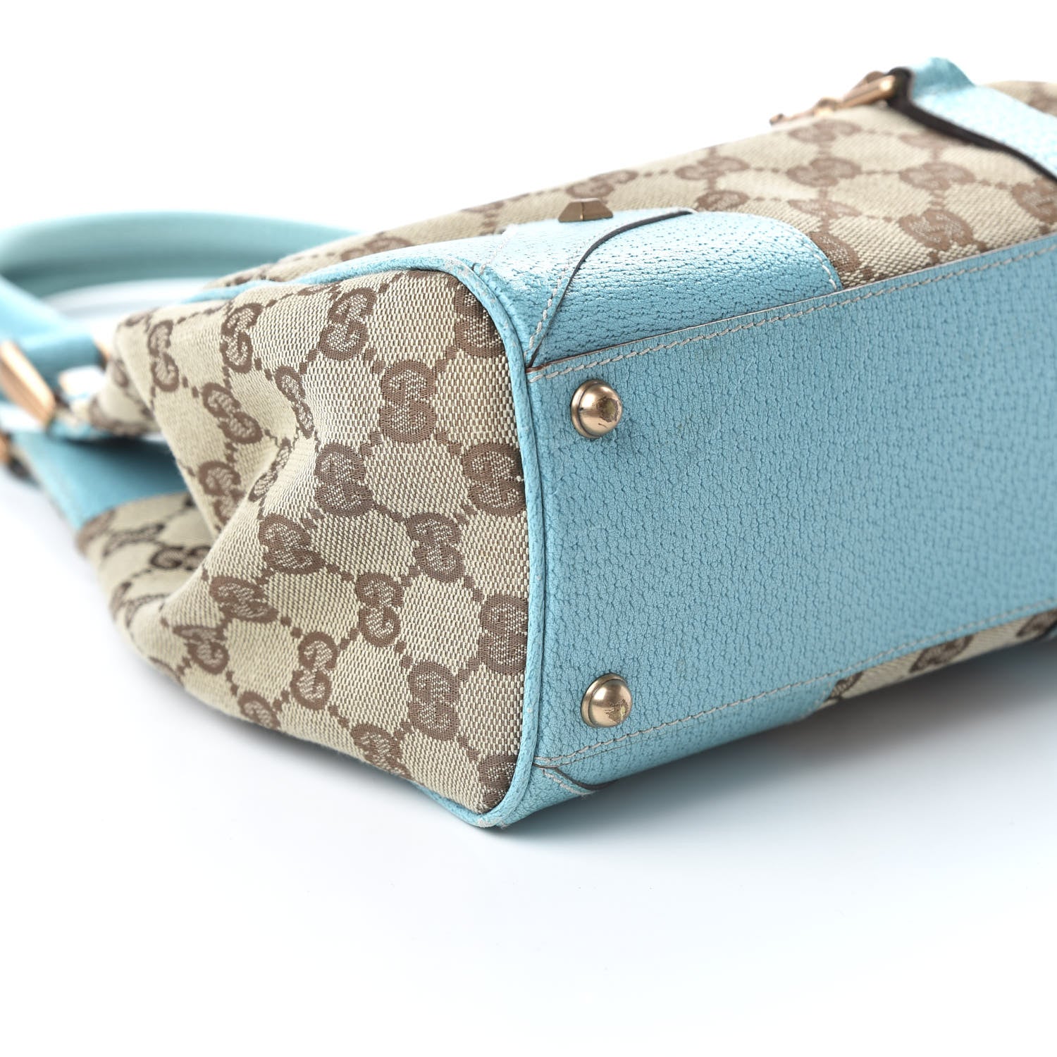 Gucci Monogram Calfskin Large Bardot Shoulder Bag Turquoise 6 of 10