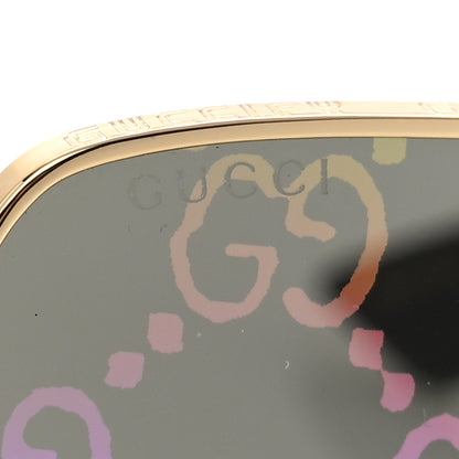 Gucci Metal Rectangular Frame Sunglasses GG0414S Gold Multicolor 7 of 8