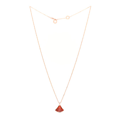 Bulgari 18K Rose Gold Diamond Carnelian Divas' Dream Pendant Necklace 3 of 8