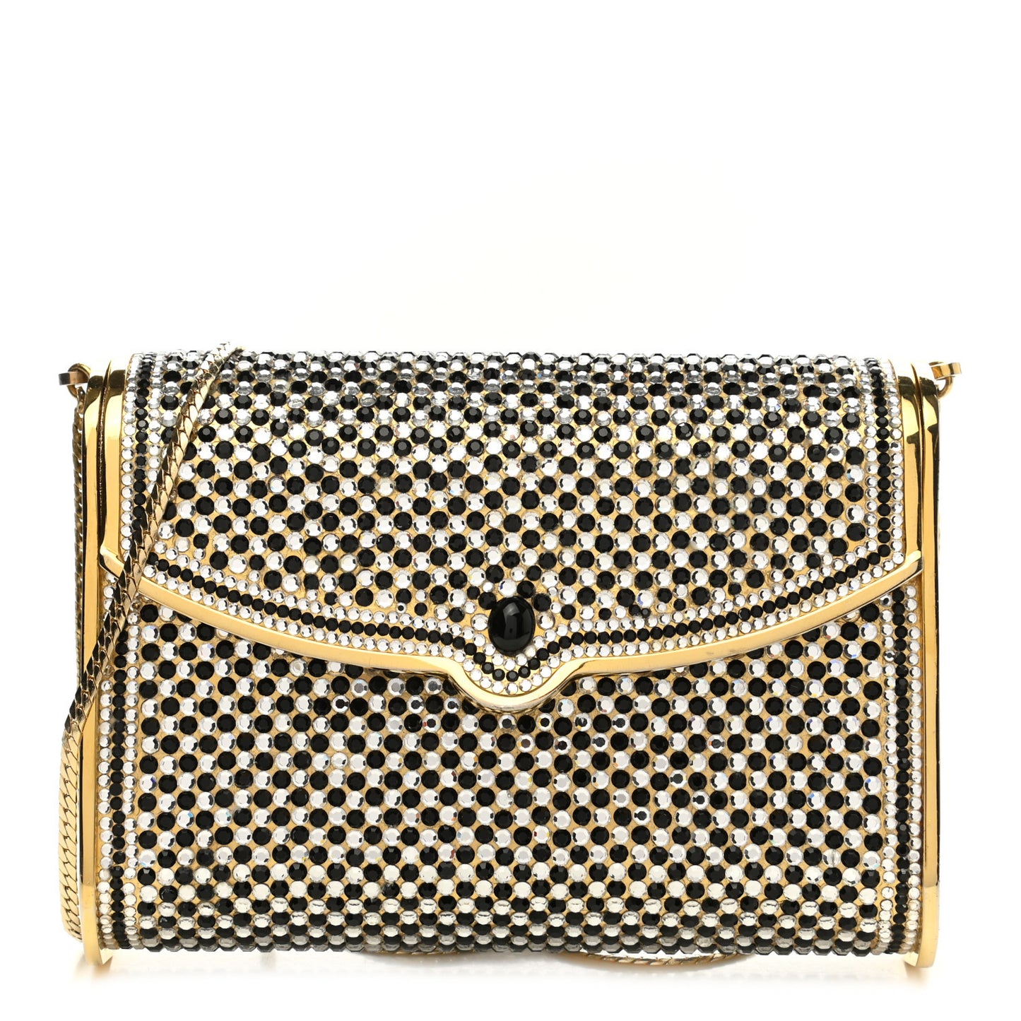 Swarovski Crystal Clutch Gold Black