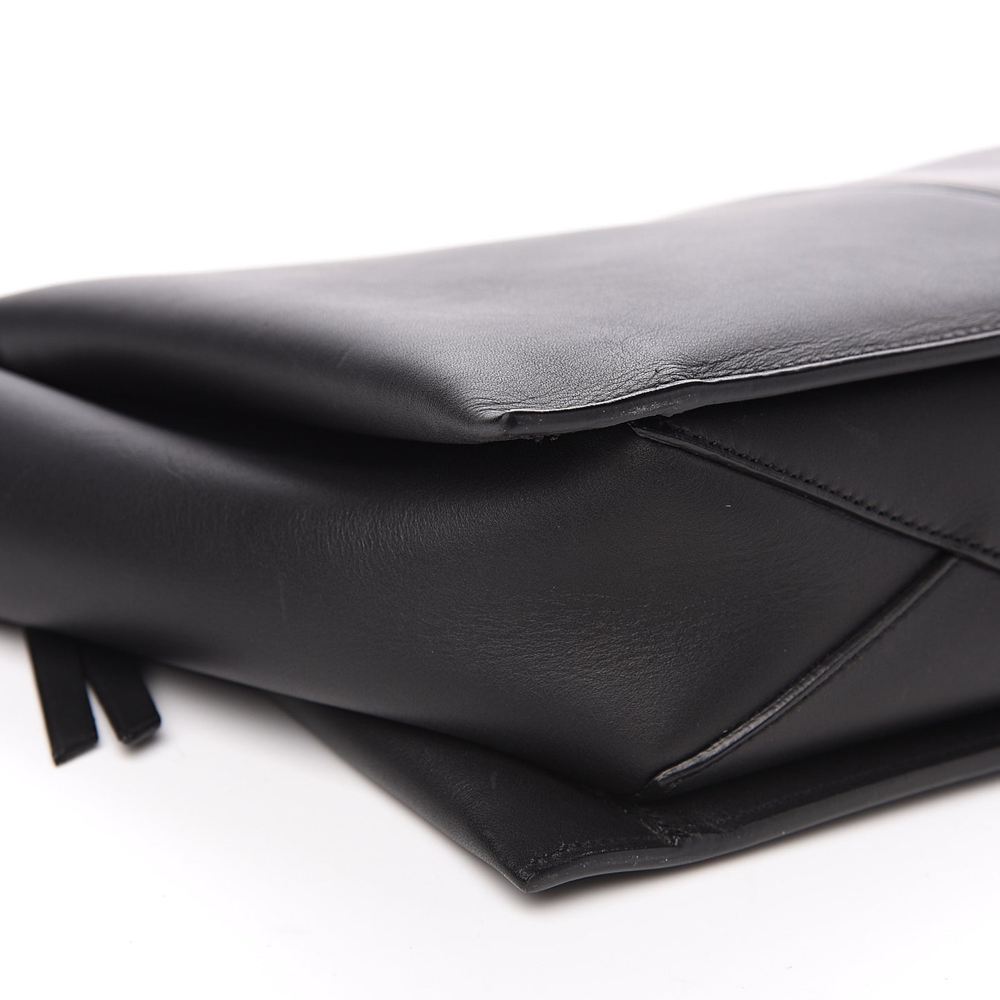 Supple Natural Calfskin Tri-Fold Clutch Black