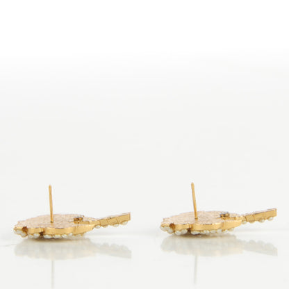 Chanel Pearl CC Palm Tree Earrings Gold 3 of 5