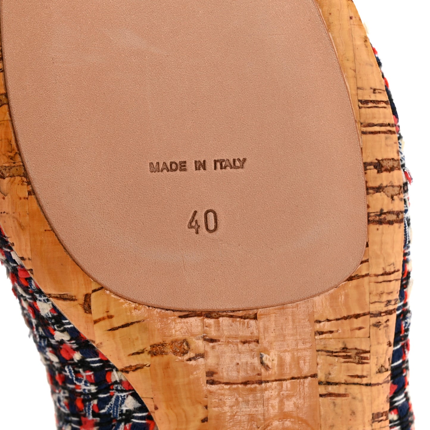 Tweed Crystal CC Ballerina Flats 40 Multicolor